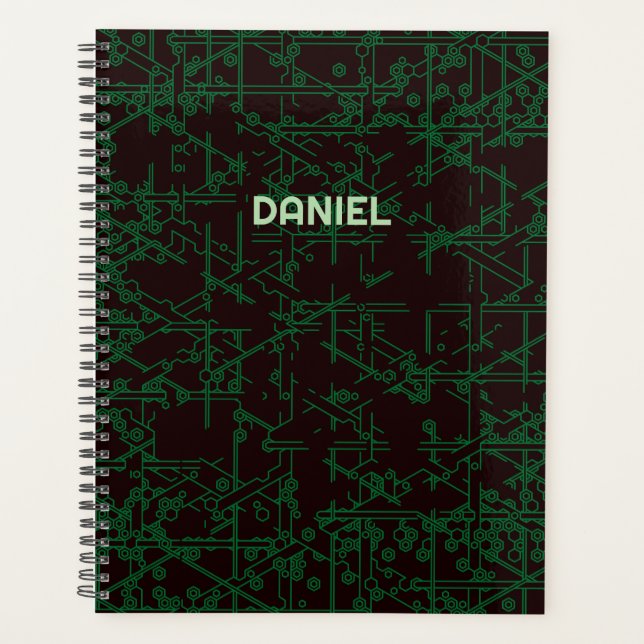 Agenda Custom Name Tech Circuit Planner (Frente)