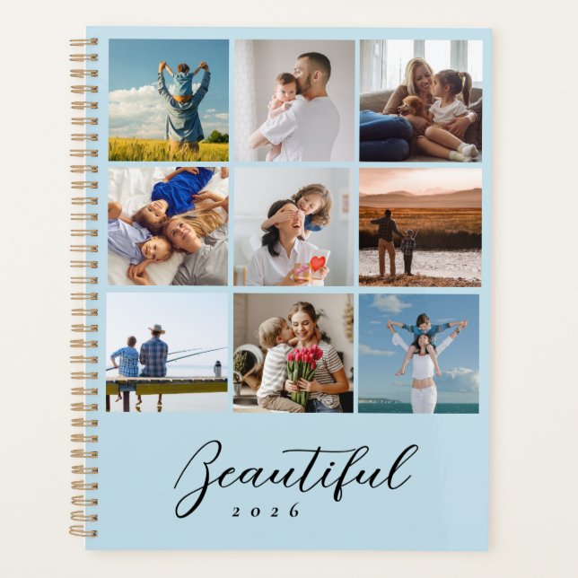 Agenda Custom Photo Collage Family Annual Planner (Frente)