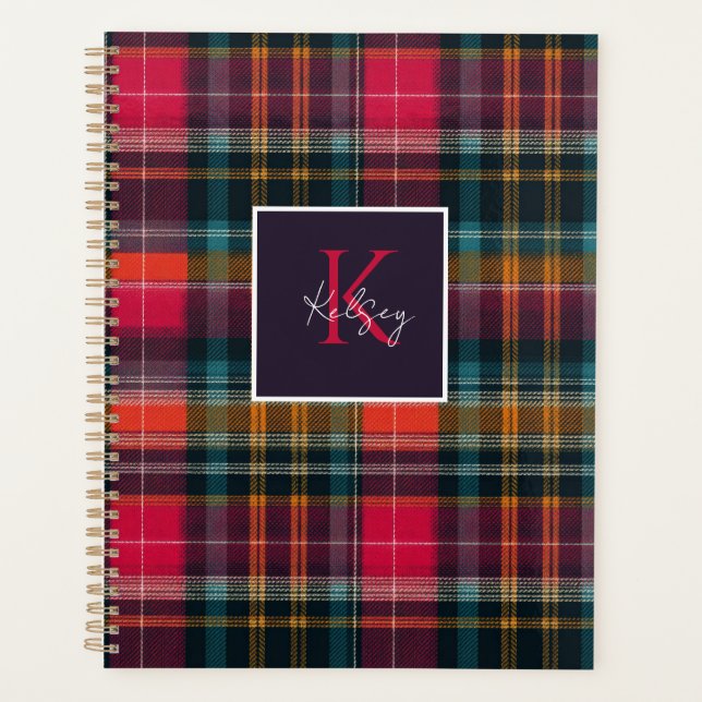 Agenda Custom Planner Gingham Pattern Style (Frente)