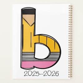 Agenda Custom Teacher Planner with Pencil Initial