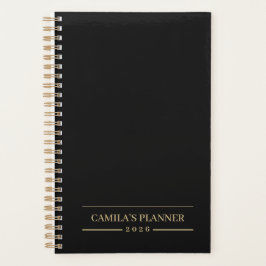 Agenda Custom Velvet Black Minimal Planner