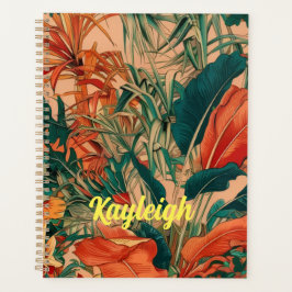 Agenda Customname tropical leaves