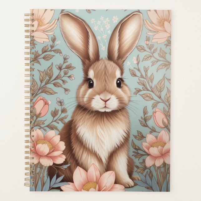 Agenda Cute Baby Bunny Pastel Floral  (Frente)
