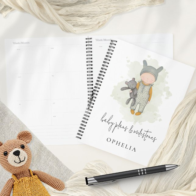 Agenda Cute Boho Beba Planeja Etapas (Handy to keep track of your plans and baby milestones - and great keepsake too!)
