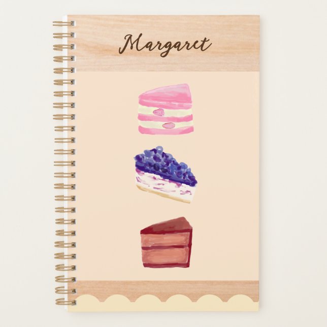 Agenda Cute Cakes Dessert Cafe with Name Planner (Frente)