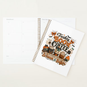 Agenda Cute Fantasmagórico Amante de Café Halloween
