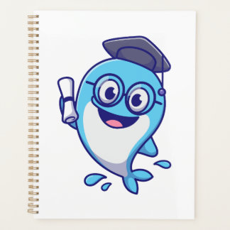 Agenda Cute Graduate Whale with Graduation Cap and Diplom