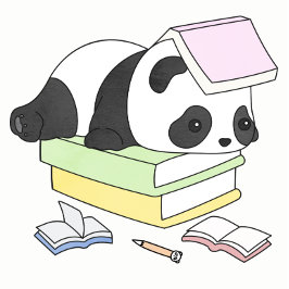 Agenda Cute Lazy Panda Studying Illustration