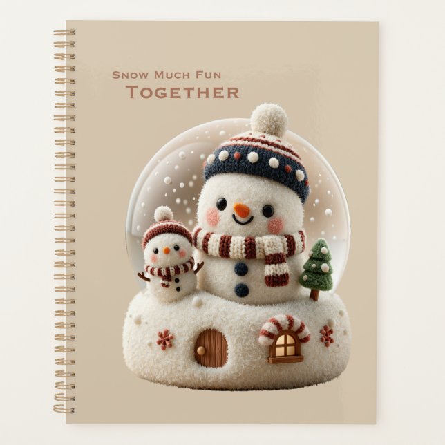 Agenda Cute Needle Felted Snowman Snowglobe (Frente)