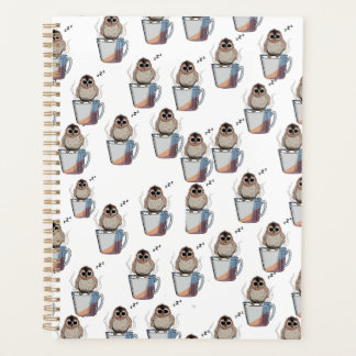 Agenda Cute Owl Pattern Pencil Sketch Planner