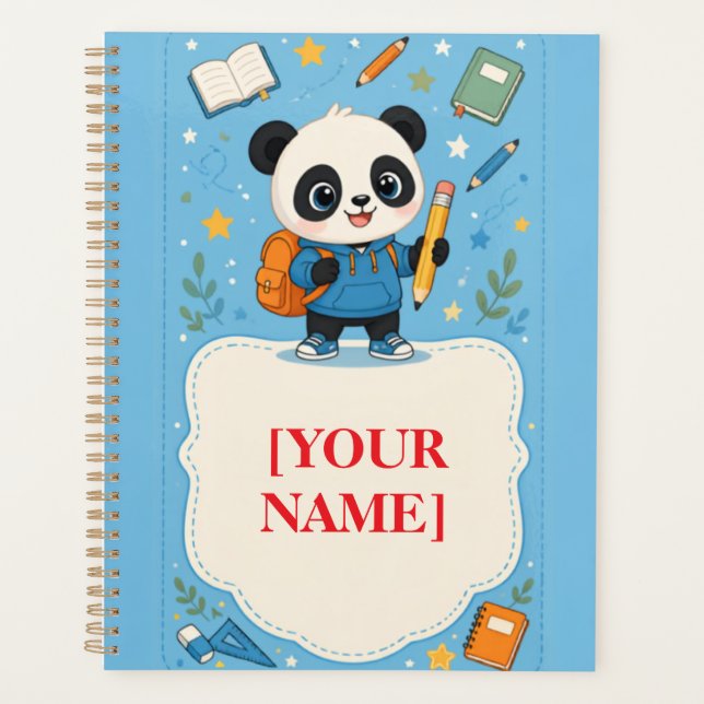 Agenda Cute Panda Nota de Volta às Aulas (Frente)