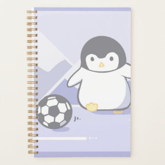 Agenda Cute Penguin Soccer Planner | Kawaii Pastel Spiral