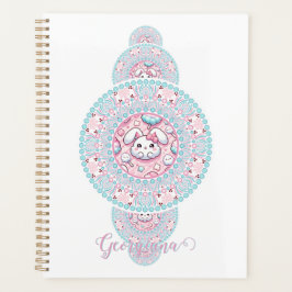 Agenda Cute Personalizado Kawaii Bunny Mandala Ornamental