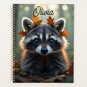 Agenda Cute Raccoon em queda deixa personalizado