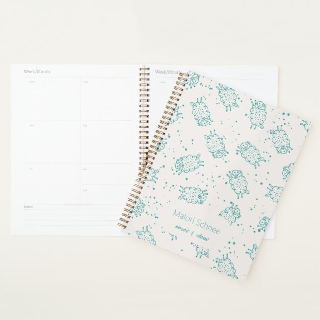 Agenda Cute Sheep – Whimsical Seamless Pattern (Exibição)