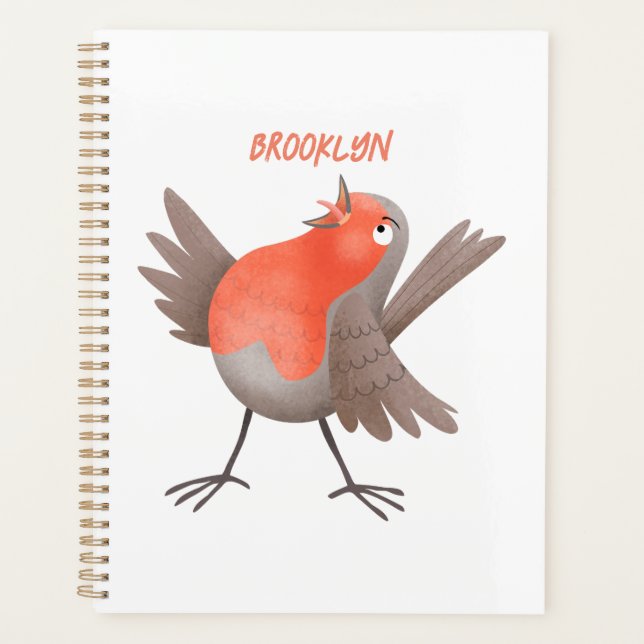 Agenda Cute singing robin bird cartoon  (Frente)