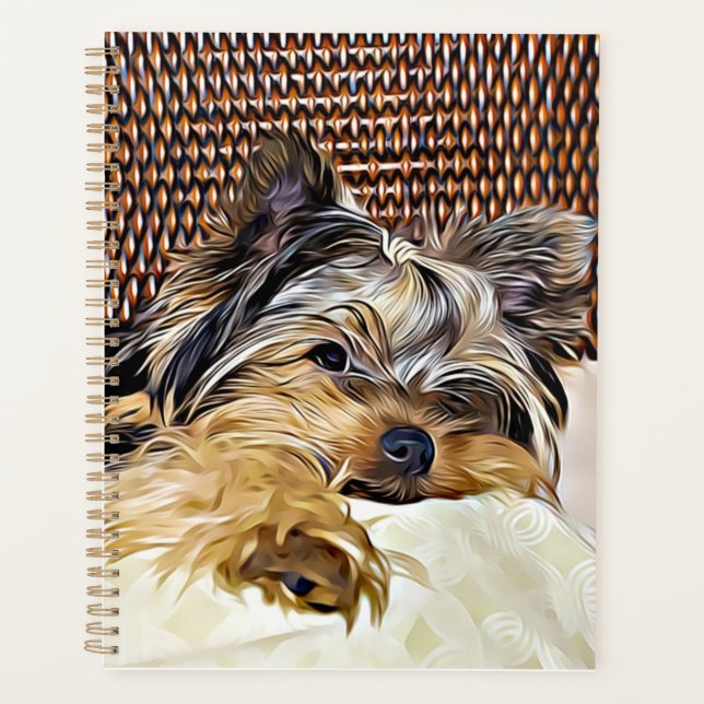 Agenda Cute Teacup Yorkie Yorkshire Terrier Arte Digital (Frente)