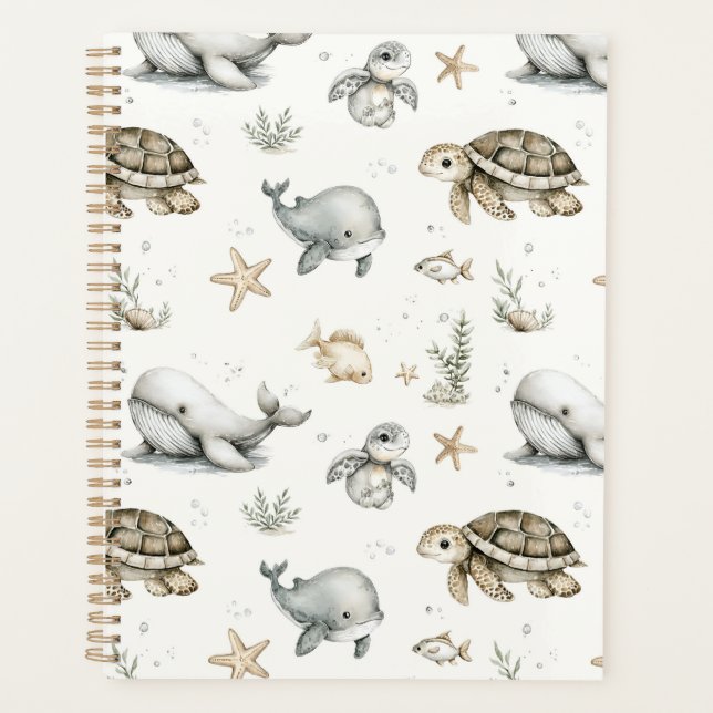 Agenda Cute Watercolour Ocean Baby Animals  (Frente)