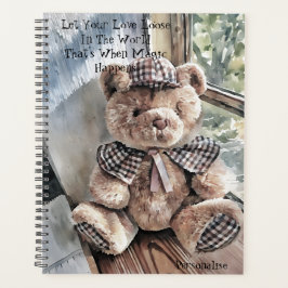 Agenda CuteJournal Motivacional do Urso de Teddy Vintage