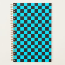 Cyan and charcoal checkerboard pattern