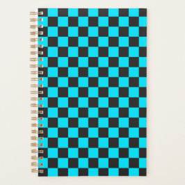 Agenda Cyan and charcoal checkerboard pattern