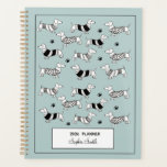 Agenda Dachshund ilustrated Dog amantes Blue 2022 Planner<br><div class="desc">O Dachshund Cachê ilustrou o preto do planejador espiral (sem data) dos amantes do Cachorro 2022 e desenhando sobre o fundo azul da Cinza. Personalize-o com o seu nome. Personalize com seu nome clicando nas caixas "Editar este modelo de design" no lado direito do item ou clique no botão azul...</div>