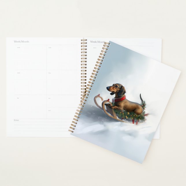Agenda Dachshund Natal neve inverno (Exibição)