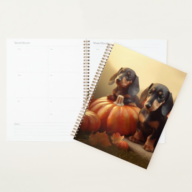Agenda Dachshund Puppy Autumn Delight Pumpkin (Exibição)