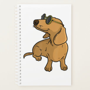 Agenda Dachshund Weiner Cachorros Óculos Dourados
