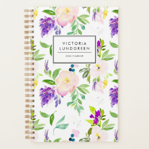 Agenda Dacil Watercolor Peonies e Wisterias Floral
