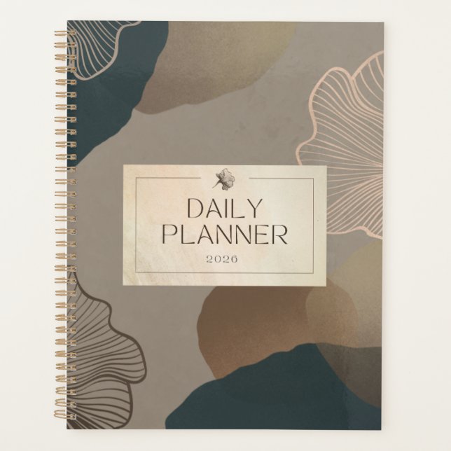 Agenda Daily Planner 2026 – Minimal Beige Aesthetic Journ (Frente)