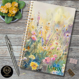 Agenda Daily Planner – Personalized Watercolor Wildflower
