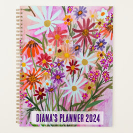 Agenda Daisy Buquê Flowers Blooms Floral Rosa PERSONALIZA