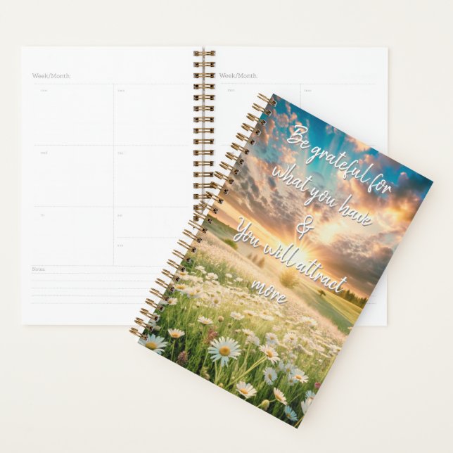 Agenda Daisy Flowers Meadow - Inspirational Phrases (Exibição)
