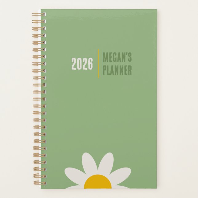 Agenda DAISY GREEN - 2026 Floral Planner (Frente)