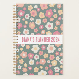 Agenda Daisy Pattern Flowers Blooms Floral Cute CUSTOM