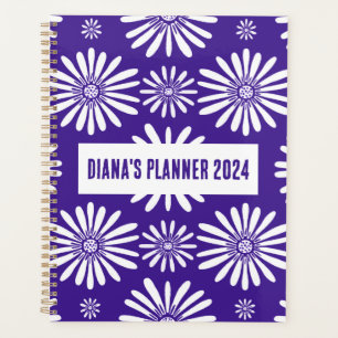 Agenda Daisy Pattern Flowers Blooms Floral Purple CUSTOM
