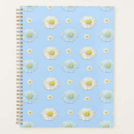 Agenda Daisy Pattern sobre fundo azul claro
