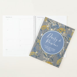 Agenda Daisy Rowan Navy e Amarelo Berries Botânico Floral