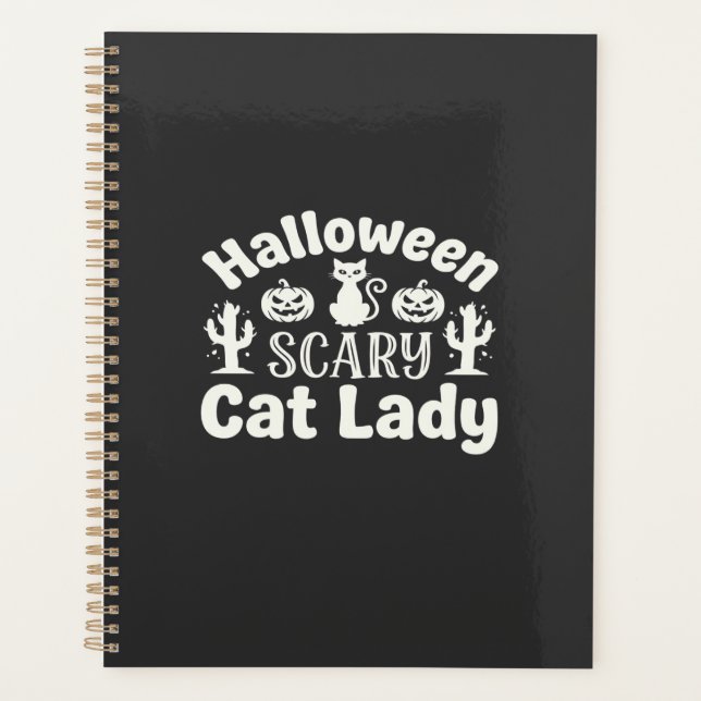 Agenda Dama de Gato Assustador de Halloween_1 (Frente)