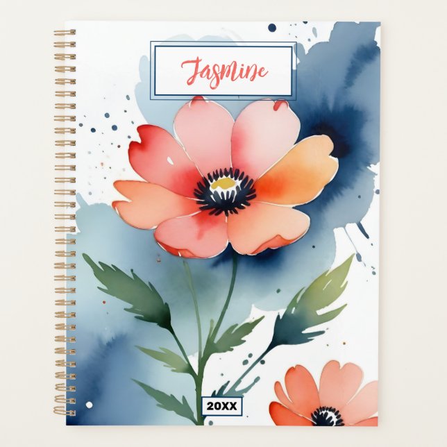 Agenda Dança de papoula aquarela (Frente)
