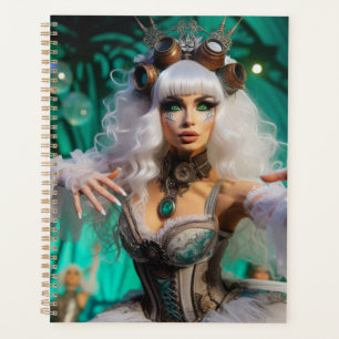Agenda Dançarino Verde Futurístico Vitoriano Steampunk