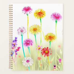 Agenda Dandelions e Margaridas Neon Brilhantes e Arejados