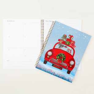 Agenda Dane Dog Grande no Carro Com Papai Noel