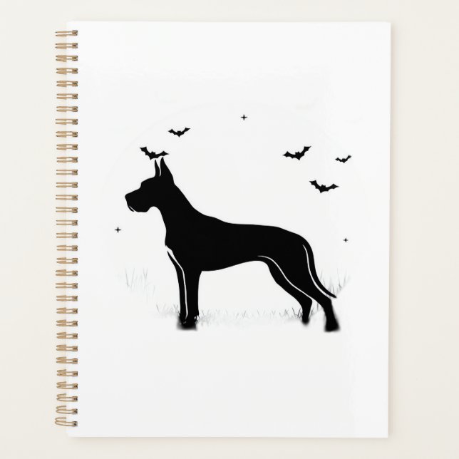 Agenda Dane Dogue Halloween Lua Silhueta Clássico  (Frente)