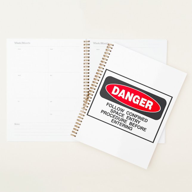 Agenda Danger Confined Space Entry Safety Warning (Criador carregado)
