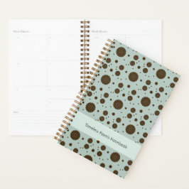 Agenda Dark Brown Micro Floral Sage Green