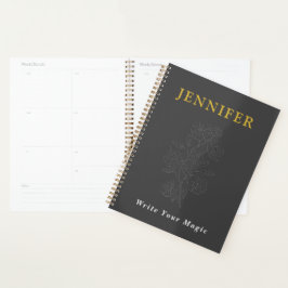 Agenda Dark Gray Elegant Custom Notebook – Sleek