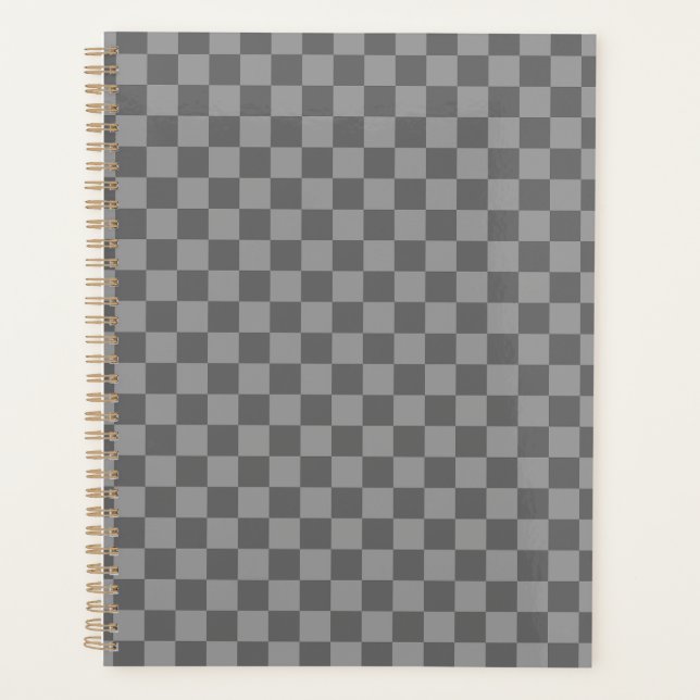 Agenda Dark Grey Gray Checkered Checkerboard (Frente)