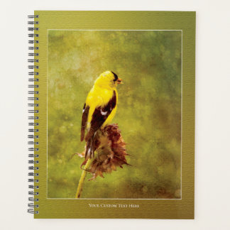 Agenda Dark Moody Goldfinch Custom Planner | Bird Art